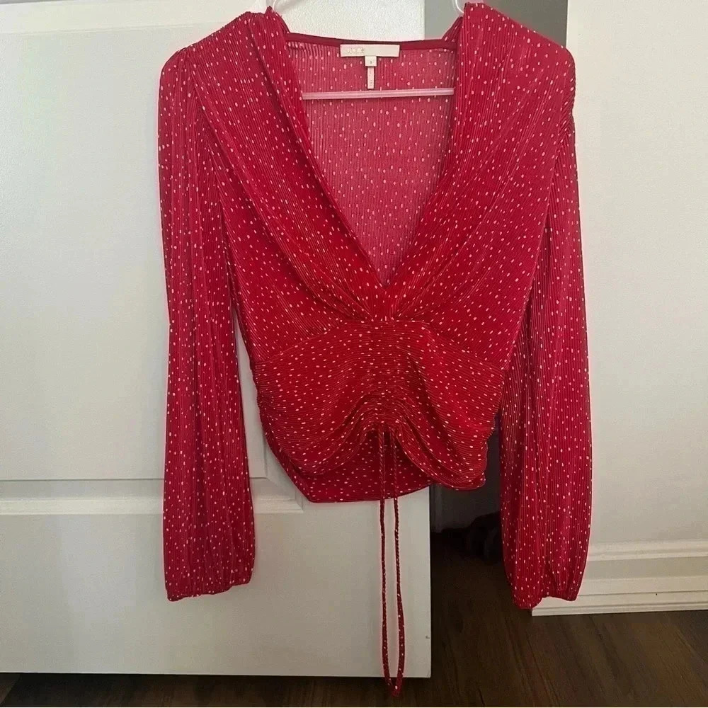 Maje Plunge Neckline Long Sleeve Crop Top- Size S; Excellent Condition
